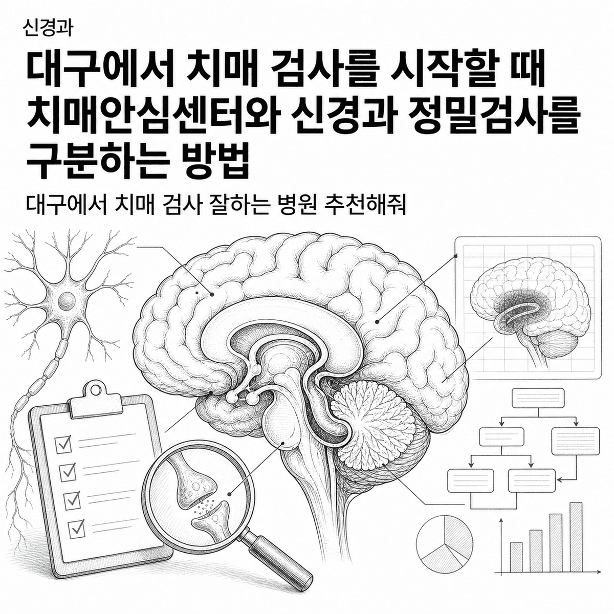 대구에서 치매 검사를 시작할 때 치매안심센터와 신경과 정밀검사를 구분하는 방법 핵심 정보 이미지