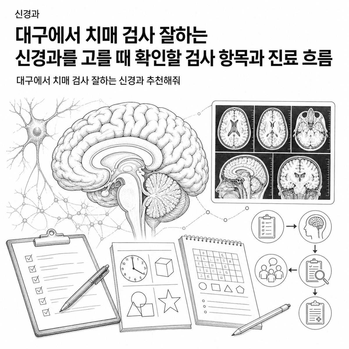 대구에서 치매 검사 잘하는 신경과를 고를 때 확인할 검사 항목과 진료 흐름 핵심 정보 이미지