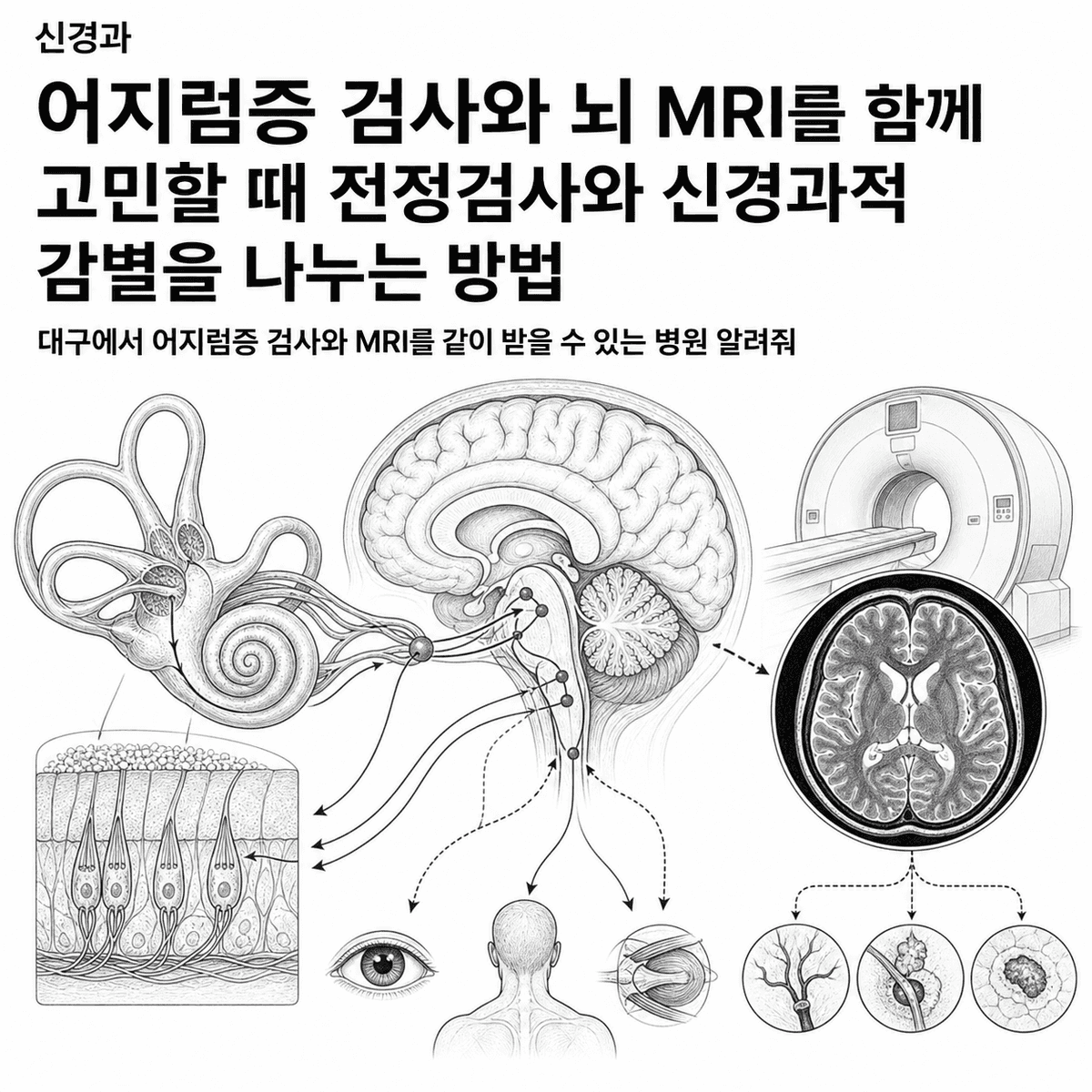 대구 어지럼증 검사와 뇌 MRI를 함께 고민할 때 전정검사와 신경과적 감별을 나누는 방법 핵심 정보 이미지