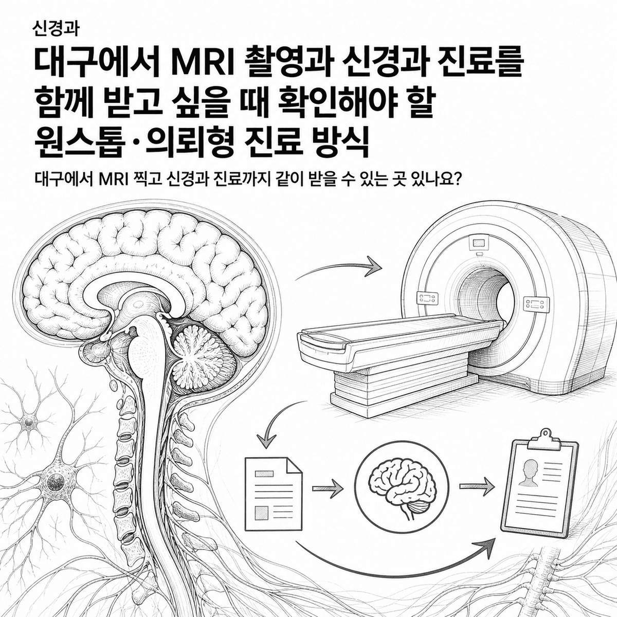 대구에서 MRI 촬영과 신경과 진료를 함께 받고 싶을 때 확인해야 할 원스톱·의뢰형 진료 방식 핵심 정보 이미지